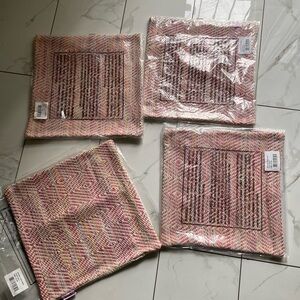 Pouf Baby Pink and Cream Accent Pillows